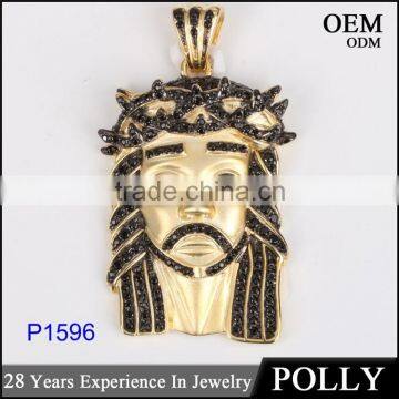 Factory custom 925 silver jesus head pendant with high quality