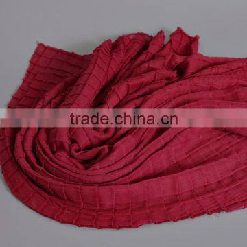 2016 Newest Check Pattern Embossed Plain Viscose Women Scarf photo-6