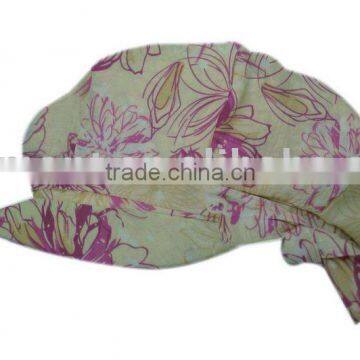 flower print polyester women's casual hats