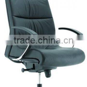 Top quality office chiar steel frame and black lengther movable boss chair