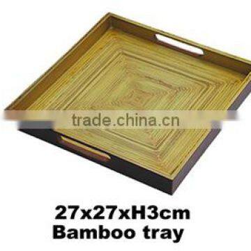 New design square lacquered bamboo tray with stand TK Vietnam