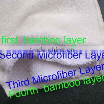 4 Layer Natural Antibacterial Bamboo Inserts For Cloth diapers