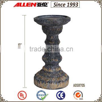 10" ceramic and polyresin pillar candle holder, candle stand for sale, factory direct wholesale candleholder                        
                                                Quality Choice