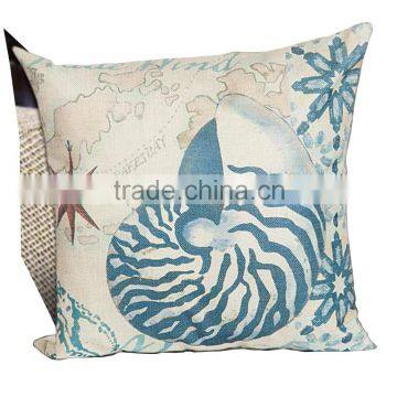 2016 Hot Sale Popular Fashion Home Decorative Conch Printing Linen Cheap Cushion Cover photo-6