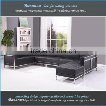 living room modern style leather sofa configuration 816# sofa combination for waiting area, living room and office