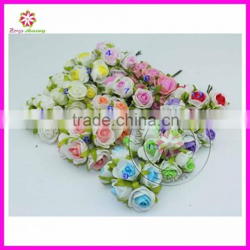 3.5cm head Multicolor double-color PE foam mini flower Bouquet Scrapbooking artificial rose flowers(72pcs)