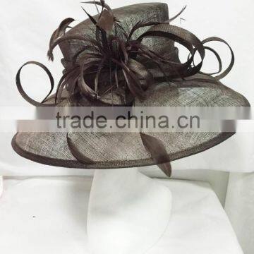 Brown church hat/sinamay hat/party hat/racing hat