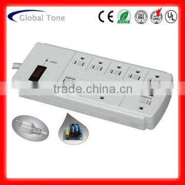 8-outlet American power strip with surge protector RJ11 protection