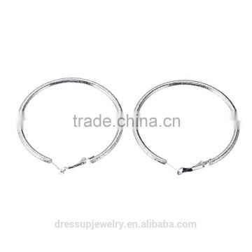 Fashion & Cheap Jewelry Silver plating large chunky matte hoop earrings for girls