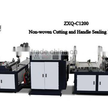 Hot sale non-woven cutting machine with handle attaching non woven cross cutting with soft handle sealing machine
