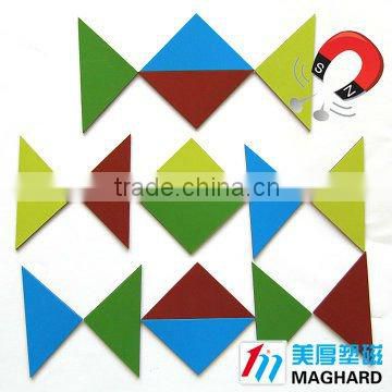 Magnetic jigsaw Puzzle both sides colour PVC triangle 16pcs/set