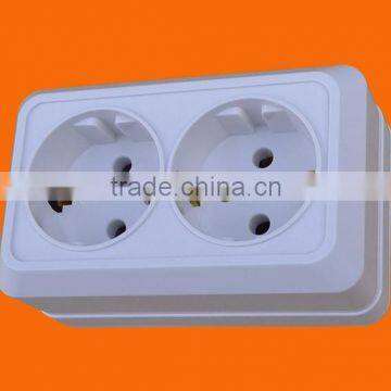 European style surface mounted schuko socket outlet double (S1210)