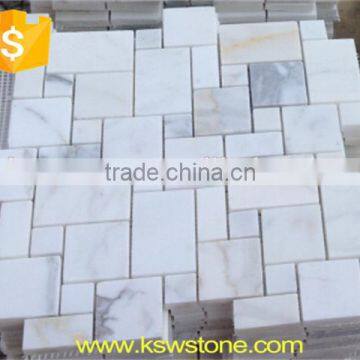 Good Calacatta Gold Backsplash Stone Mosaic Sheet Tiles With Cheap Price