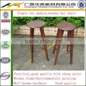 Simple plywood bar stool with footrest,modern restaurant barstools