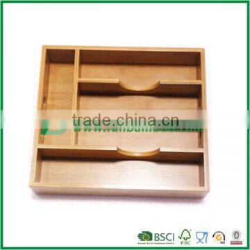 Well made bamboo kitchenware drawer organizer