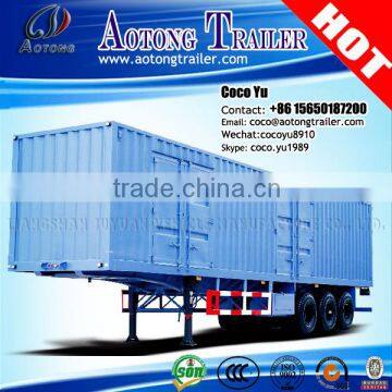 Galvanized heavy duty 60tons Q345 frame Tri axles 45ft dry van truck box trailer