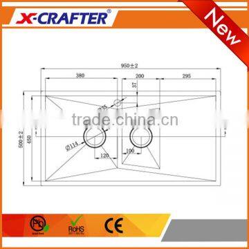 Wholesale Undermount Single Bowl Drainboard Small Stainless Kitchen Sink for Hotel photo-2