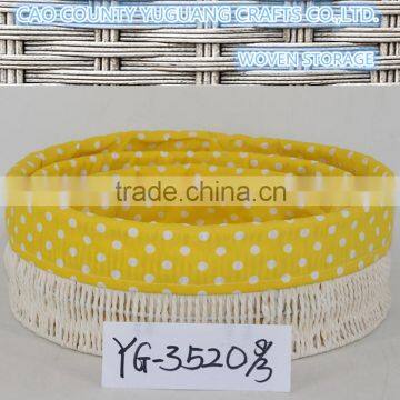 Factory Price Woven Paper Rope Storage Basket With Liner