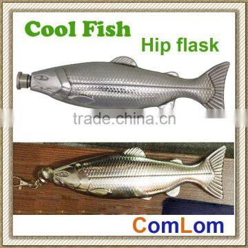 cool fish shape stainless steel novelty hip flask