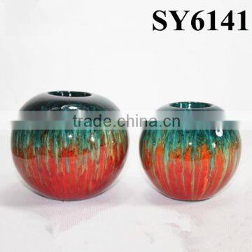 Round Small Indoor Porcelain Candle Holder