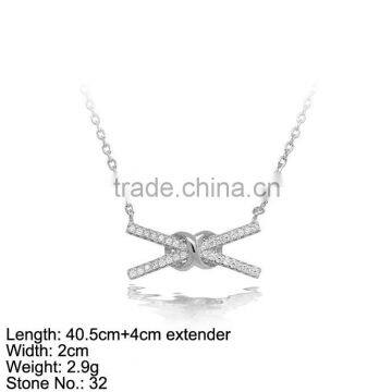 XXL208 925 Silver Pendant with CZ Stones bling for birthday gift