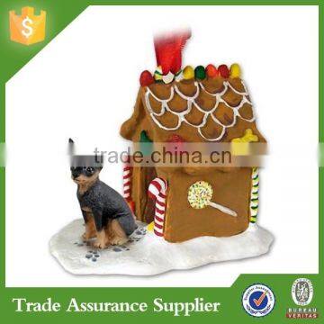 Newest Custom Design Resin House Dog Christmas Ornament