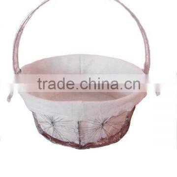 metal chicken wire basket for storage with handle & liner