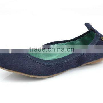 Wholesale cheap price flat ballerina shoes navy canvas women flat shoes                        
                                                Quality Choice