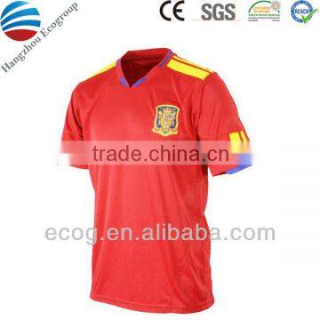 Sports Shirt Made of 100% Polyester Fast Drying, with Striped Pipping and Embroidery Logo