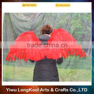 2016 Top quality wholesale fairy wings large red feather angel wings for party decoration