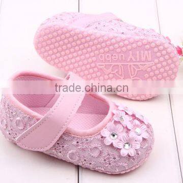 2016 Pink Toddler Shoes With Adorable Flower Decorate Baby Rubber Shoes Quality Choice photo-4