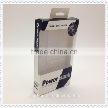 Color window paper box package with blister tray for power bank