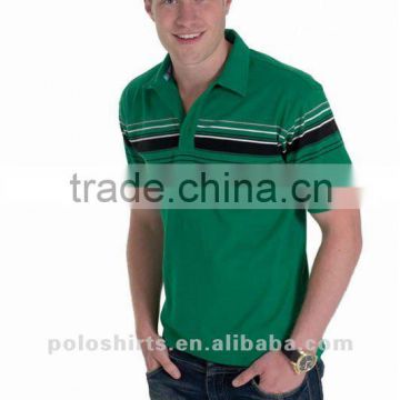 Quick Dry Chest Stripe Jersey Polo Shirts for Men