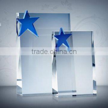 High quality crystal corporate gifts, blank crystal star trophy plaque