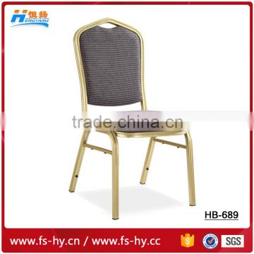 HB-689 wholesale banquet chairs aluminum rental price steel banquet chair with upholstered cushion