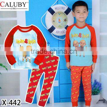 Hot Sale Boys Pajamas Cartoon Pyrography Cotton Kids Clothing Set Fashion Childrens Homewear Wholesale PJ40816-57