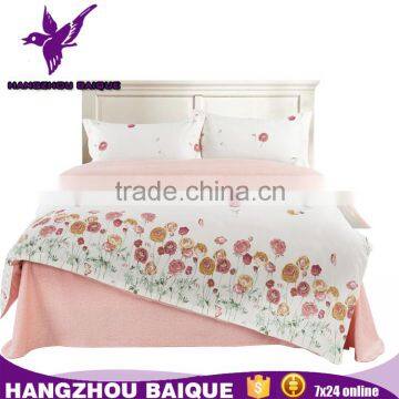 Pure Cotton Blue Flowers Printed King Bedding Set photo-6