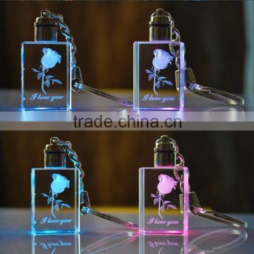 2015 3d laser engraved crystal innovative keychain