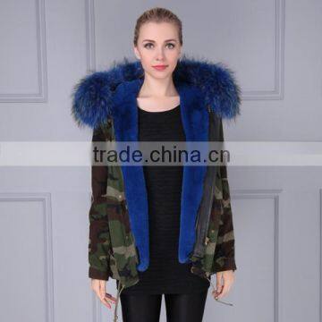 Custom high quality womens parka, bule color faux fur parka clothing manufacturers                        
                                                                                Supplier's Choice