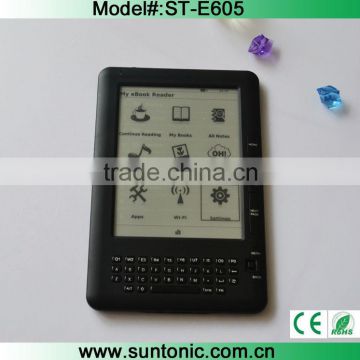 6 inch e-ink ebook reader with keybaord,wifi and touched panel