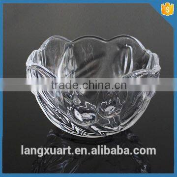 Pressed Punch Glass Crystal Bowl Engraved Flower Crystal Fruit Bowl photo-2