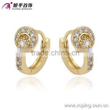 Small baby girls 14k gold plated CZ mini hoop earrings, the wholesale price of gold earrings baby                        
                                                Quality Choice