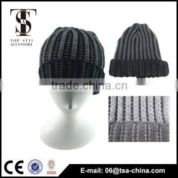 Different color offer acrylic men's Stripe Beanie cap