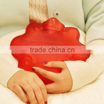 multifunctional hot BS standard PVC hot water bottle cloud red leakproof