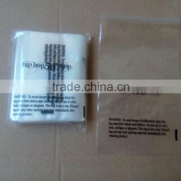 Plastic Transparent 35micron PP Self Adhesive Bag With Black Suffocation Warning Printing And Customer's Logo