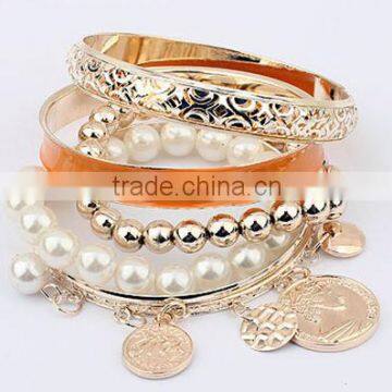 CZ91447 2016 Newest style alloy hollow pearl women jewelry bracelet