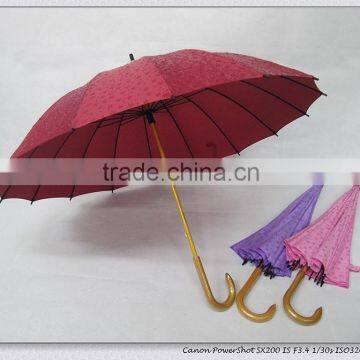 Assorted Colors Straight Umbrella With Crook Handle photo-3