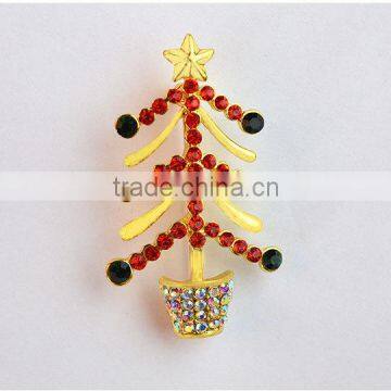 Rhinestone Christmas tree brooch jewelry