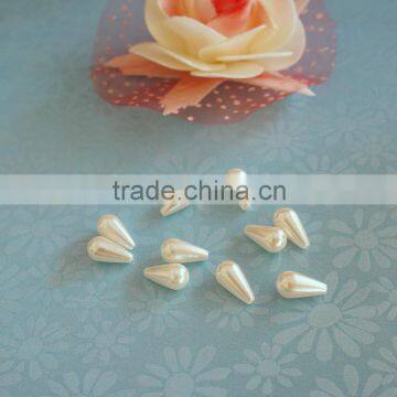 popular selling drop shape straight hole plastic pearl for bridal hair grip decoration