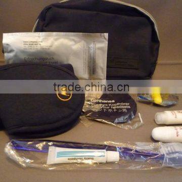 Luxury airplane travel set with nylon bag for business class